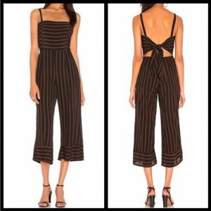 FAITHFUL THE BRAND Guanabo Mazur Brown & Black Stripe Jumpsuit Size 10